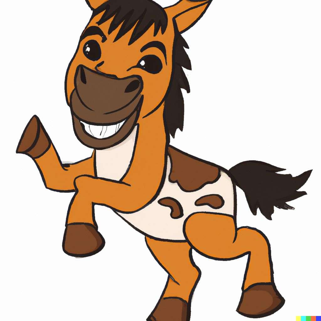 a horse, cartoon, chibi